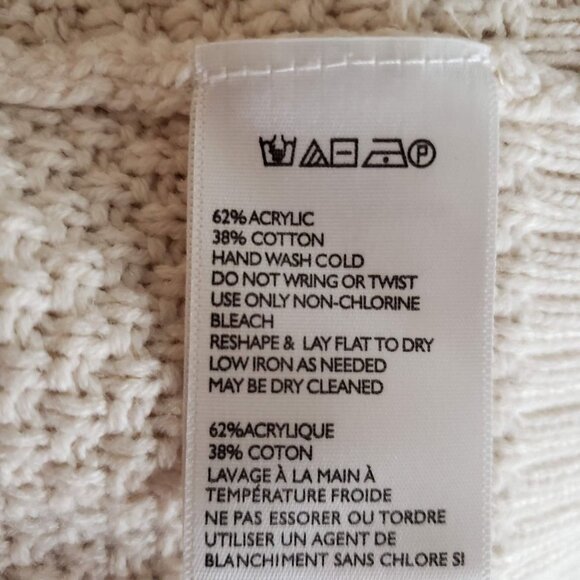 BDG Men's Size L Cotton Blend Fisherman Knit Sweater Elbow Patches LightWeight - Picture 6 of 6